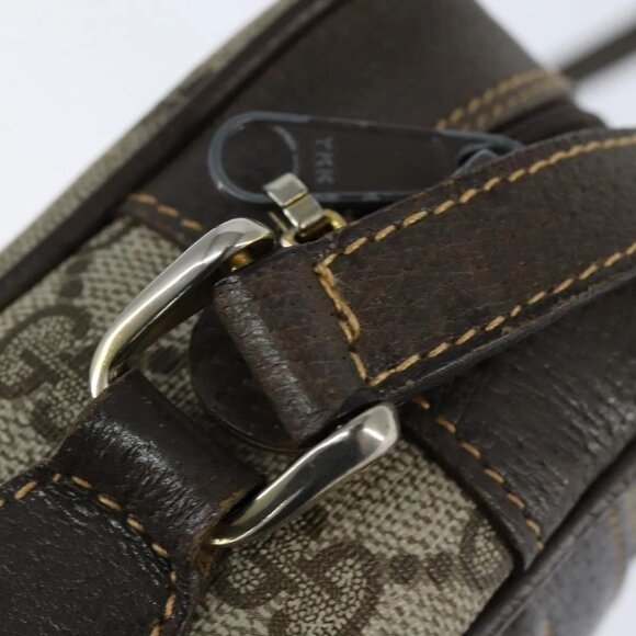 GUCCI GG Supreme Web Sherry Line Shoulder Bag PVC Beige Gold 010 378 Auth 147769 - Picture 10 of 16